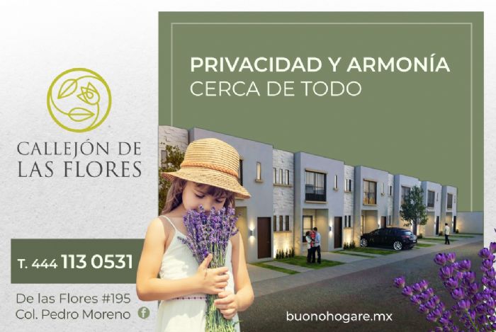 CASAS EN VENTA CALLEJÓN DE LAS FLORES 